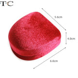 Corduroy Shell Jewelry Display Box Ring Earrings Collection Box