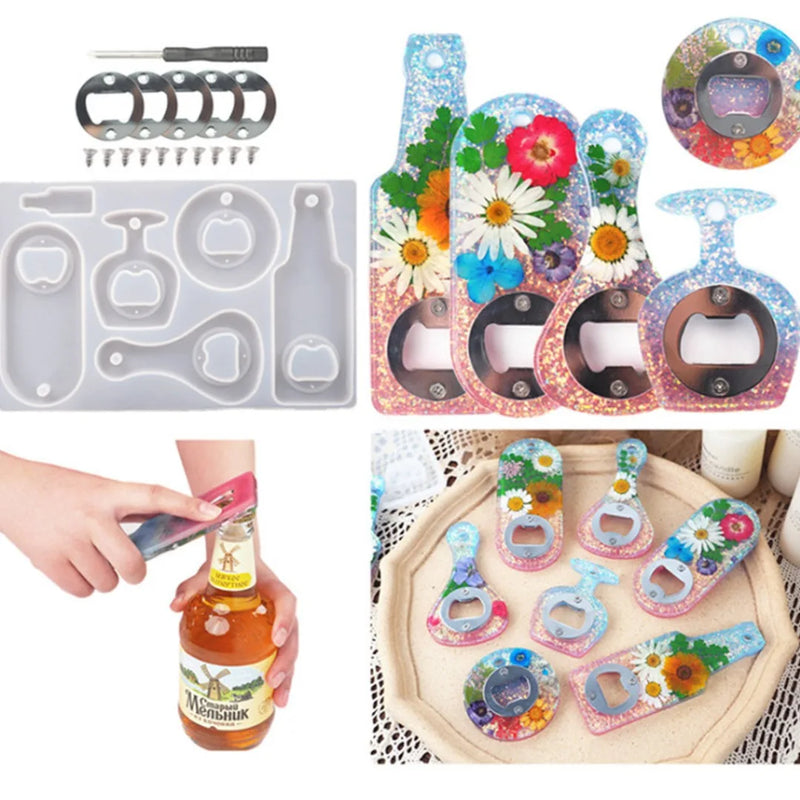 Corkscrew Beer Bottle Opener Silicone Mold DIY Keychain Decoration