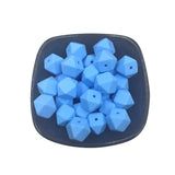Cornflower Hexagon Silicone Bead 14mm for Keychain DIY Craft