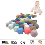 Cornflower Hexagon Silicone Bead 14mm for Keychain DIY Craft