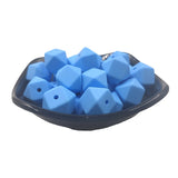 Cornflower Hexagon Silicone Bead 14mm for Keychain DIY Craft