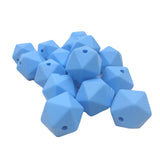 Cornflower Icosahedron Silicone Bead for DIY Keychain Bracelet Necklace