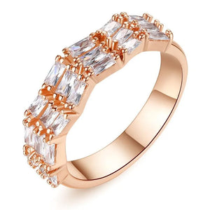 Corrugated Zircon Rings European American Style