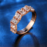 Corrugated Zircon Rings European American Style