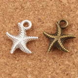 Corrugation Starfish Sea Star Charm Beads 14x16mm 20Pcs