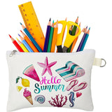 DIY Makeup Bags Toiletry Pouch Iron on Transfer Zipper Canvas Pencil Bag