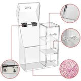 Cosmetic Brush Holder with 3 Pearl Drawers