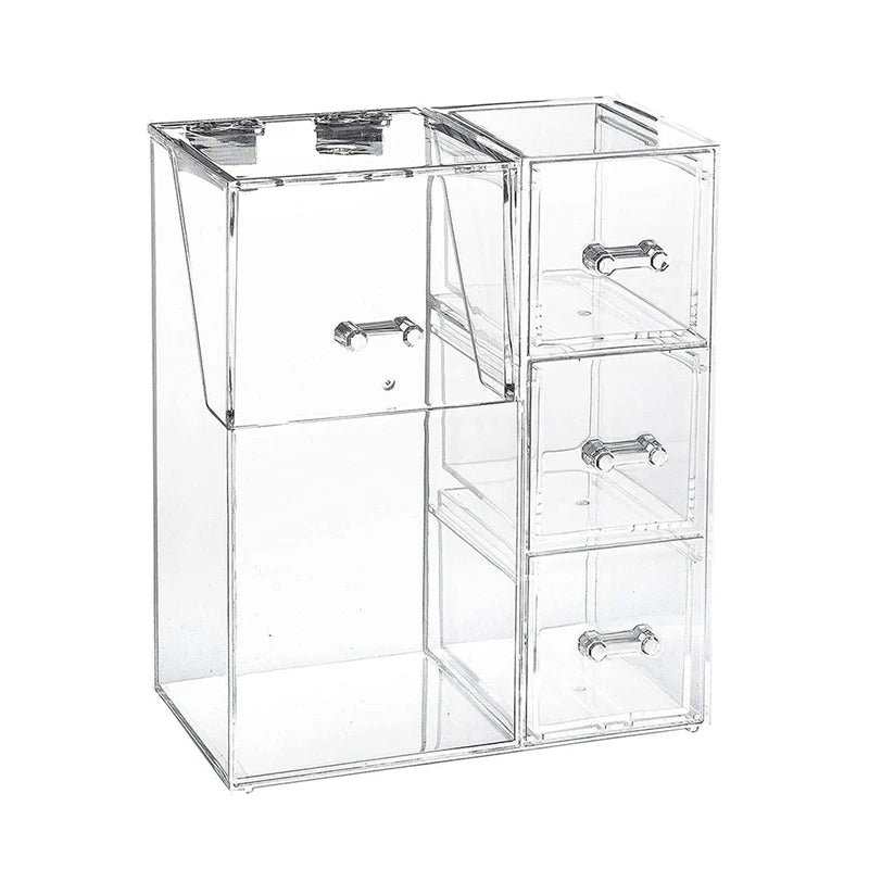Cosmetic Brush Holder with 3 Pearl Drawers