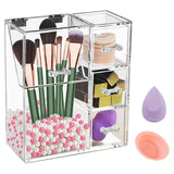 Cosmetic Brush Holder with 3 Pearl Drawers