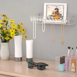 Cosmetics Organizer Wall Mounted Nail Polish Necklace Jewelry Display Rack