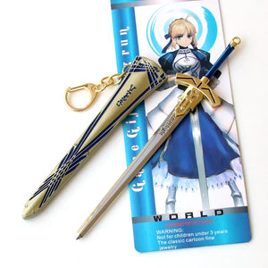 Anime Game FATE Night Saber Keychain with Scabbard