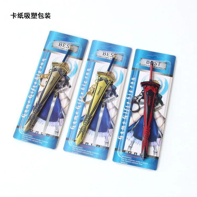 Anime Game FATE Night Saber Keychain with Scabbard