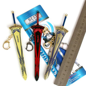 Anime Game FATE Night Saber Keychain with Scabbard