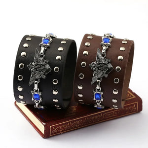 Hot Men's Leather Bracelet Cosplay Butler Women Bangles