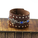 Hot Men's Leather Bracelet Cosplay Butler Women Bangles