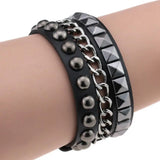 Studded Punk Bracelet Gothic Rivet Buckle Cuff Wristband