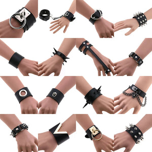 Studded Punk Bracelet Gothic Rivet Buckle Cuff Wristband