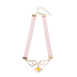 Cosplay Pendant Necklace Enamel Wing Star Heart Cherry Blossom Velvet Necklace