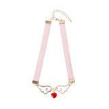 Cosplay Pendant Necklace Enamel Wing Star Heart Cherry Blossom Velvet Necklace