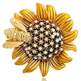 Vintage Flower Brooch Pin Crystal Jewelry for Women