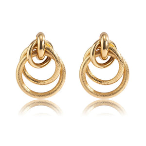 Punk Thick Circle Stud Earrings for Women