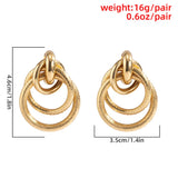 Punk Thick Circle Stud Earrings for Women
