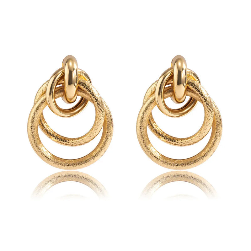 Punk Thick Circle Stud Earrings for Women