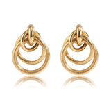 Punk Thick Circle Stud Earrings for Women