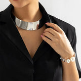 Metal Collar Necklace Street Punk Jewelry Gift