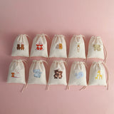 Animal Logo Cotton Jewelry Bag for Wedding Candy Christmas