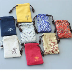Cotton Linen Cloth Pouch Small Jewelry Bag Bead Storage 10*12CM