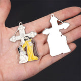 5Pcs Cross Charms Enamel Crucifix Pendants DIY Jewelry Accessories