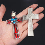 5Pcs Cross Charms Enamel Crucifix Pendants DIY Jewelry Accessories