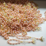 Pink Pearl Rosary Bracelet Mini Finger Decade Rosary