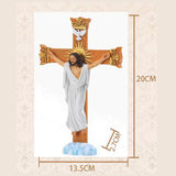 Crucifix Cross Statue Jesus Christ Figurine Resin Easter Chapel Decor