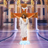 Crucifix Cross Statue Jesus Christ Figurine Resin Easter Chapel Decor