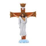 Crucifix Cross Statue Jesus Christ Figurine Resin Easter Chapel Decor