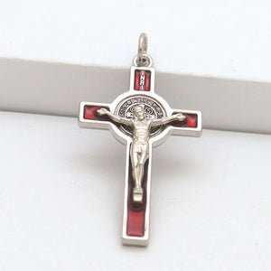 Benedict Cross Crucifixion Pendant Keychain Necklace