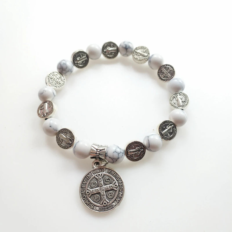 Jerusalem Cross Charms Bracelet for Women Girls Exorcism Religious Jewelry