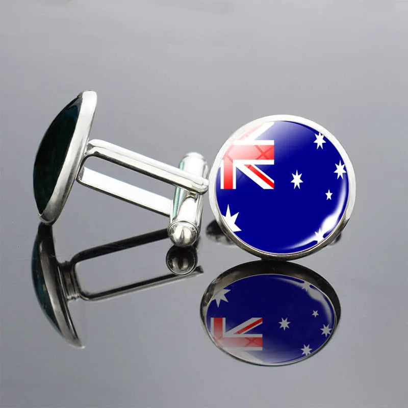 National Flag Cufflinks Men Shirt Cuff Links with Box
