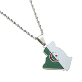 Algeria Map Necklace Pendant Jewelry Map of Algeria Necklaces
