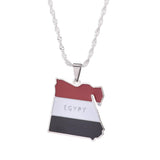 Egypt Map Flag Pendant Necklace Egyptians Jewelry