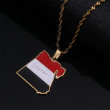 Egypt Map Flag Pendant Necklace Egyptians Jewelry