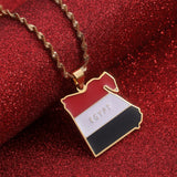 Egypt Map Flag Pendant Necklace Egyptians Jewelry