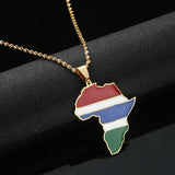 Gambia Map Flag Necklace Pendants Jewelry Gambian Gift