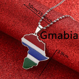 Gambia Map Flag Necklace Pendants Jewelry Gambian Gift