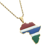 Gambia Map Flag Necklace Pendants Jewelry Gambian Gift