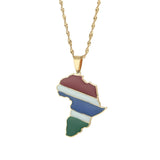 Gambia Map Flag Necklace Pendants Jewelry Gambian Gift