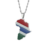 Gambia Map Flag Necklace Pendants Jewelry Gambian Gift