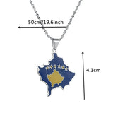 Kosovo Flag Necklace for Women